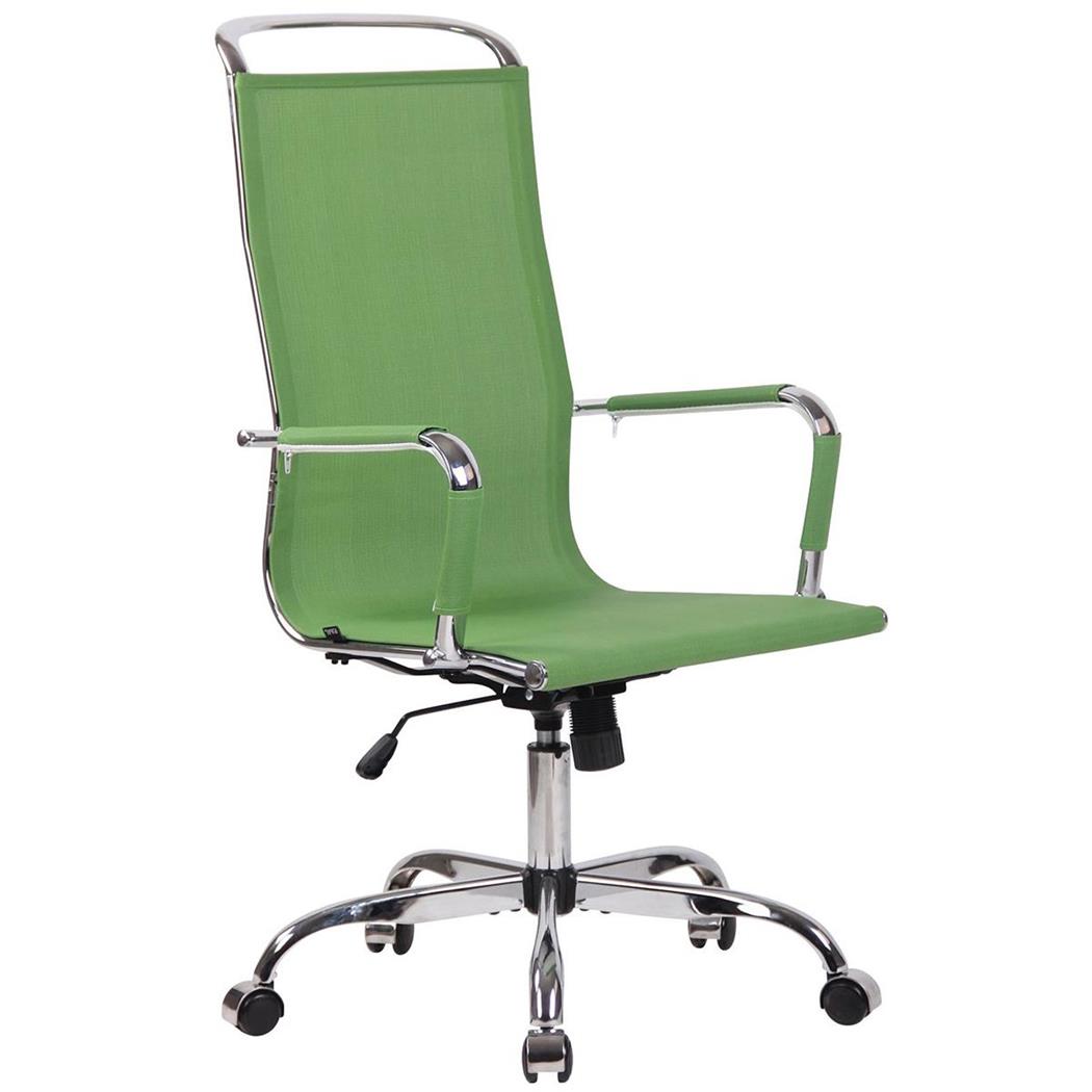 Bureaustoel SAMANTHA, Verchroomd Metalen Frame, Comfortabele Netstof, Kleur Groen