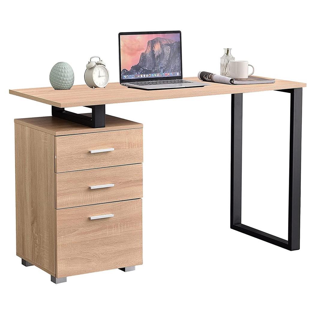 Computertafel PERTH, met Lades, Afmetingen 120x50x75 cm, in EikenHout