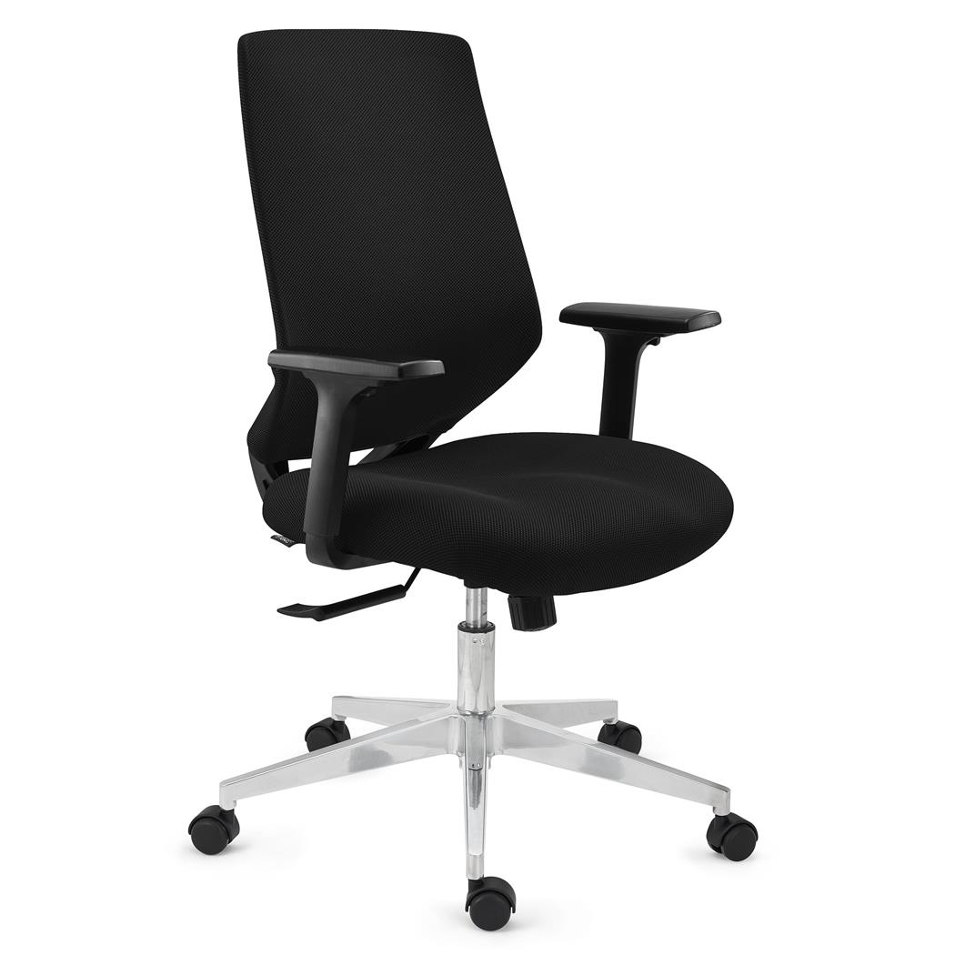 DEMO# Kantoorstoel NOLAN, Ergonomisch Ontwerp, Elegant, in Zwart Mesh en Stof