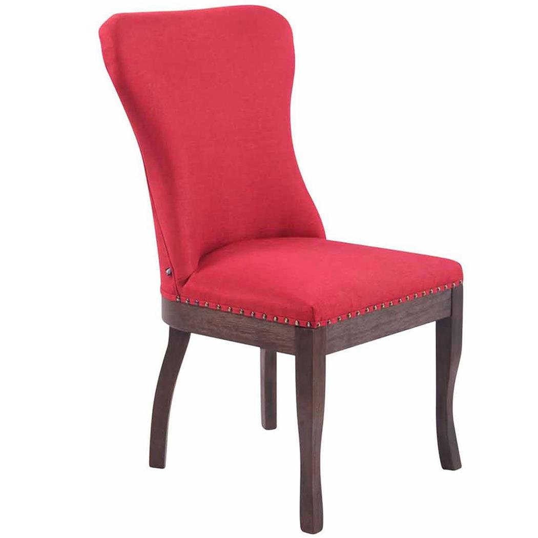 Eetkamerstoel BARON, Elegante Vormgeving, Donkerhouten Poten, Kleur Rood