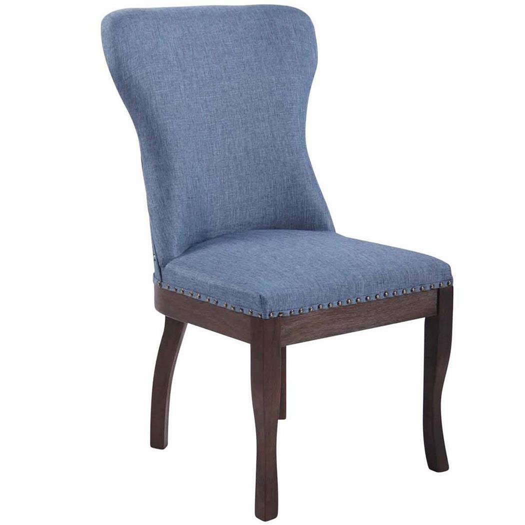 Eetkamerstoel BARON, Elegante Vormgeving, Donkerhouten Poten, Kleur Blauw