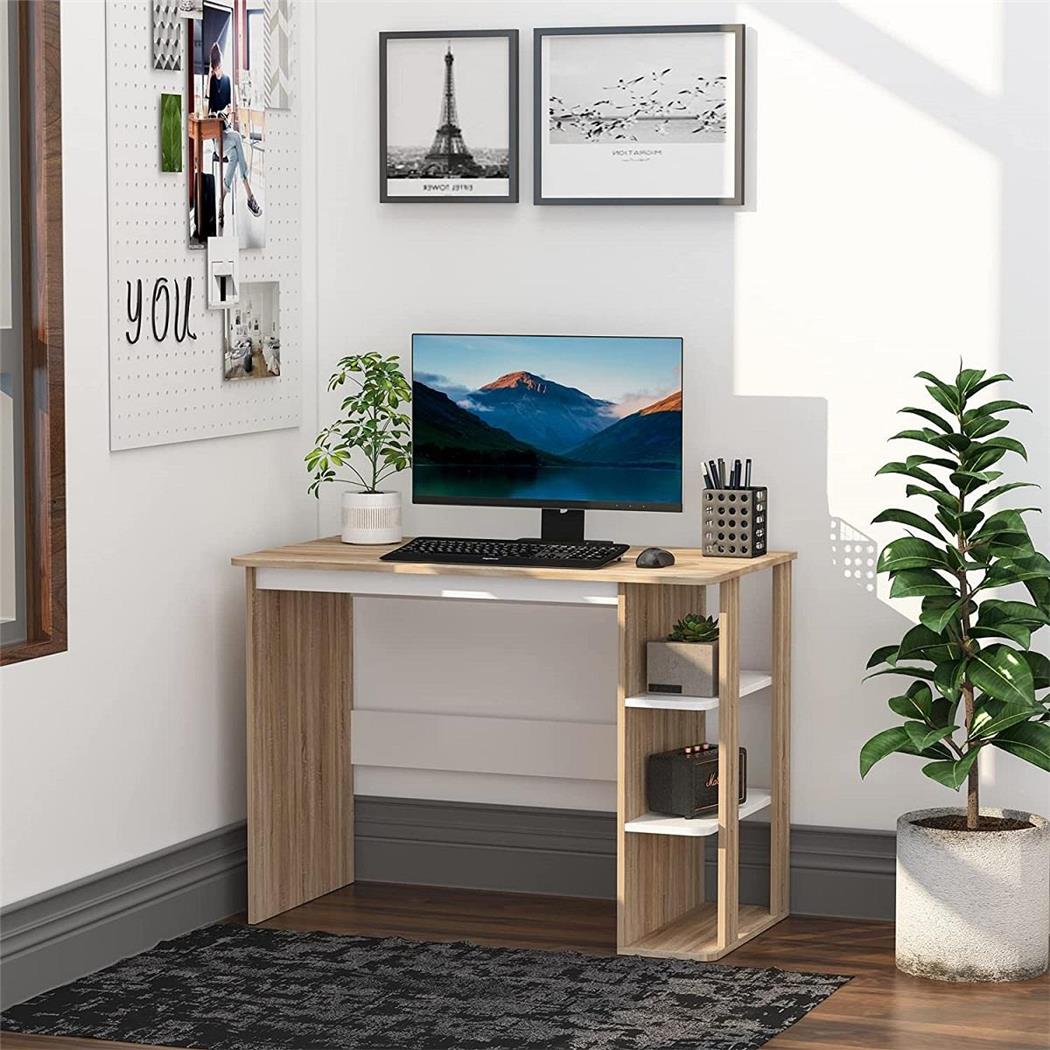 Bureau NIZA, met Opbergrek, Afmetingen 100x55x74 cm, in Houtkleur 