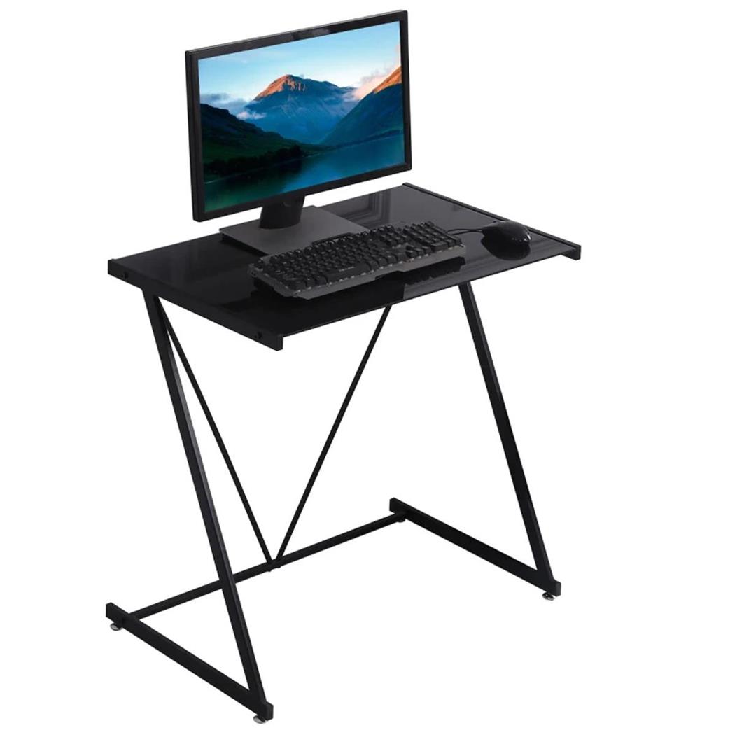 Bureau ZEBRA, 80x50x75 cm, in metaal en gehard glas, zwarte kleur