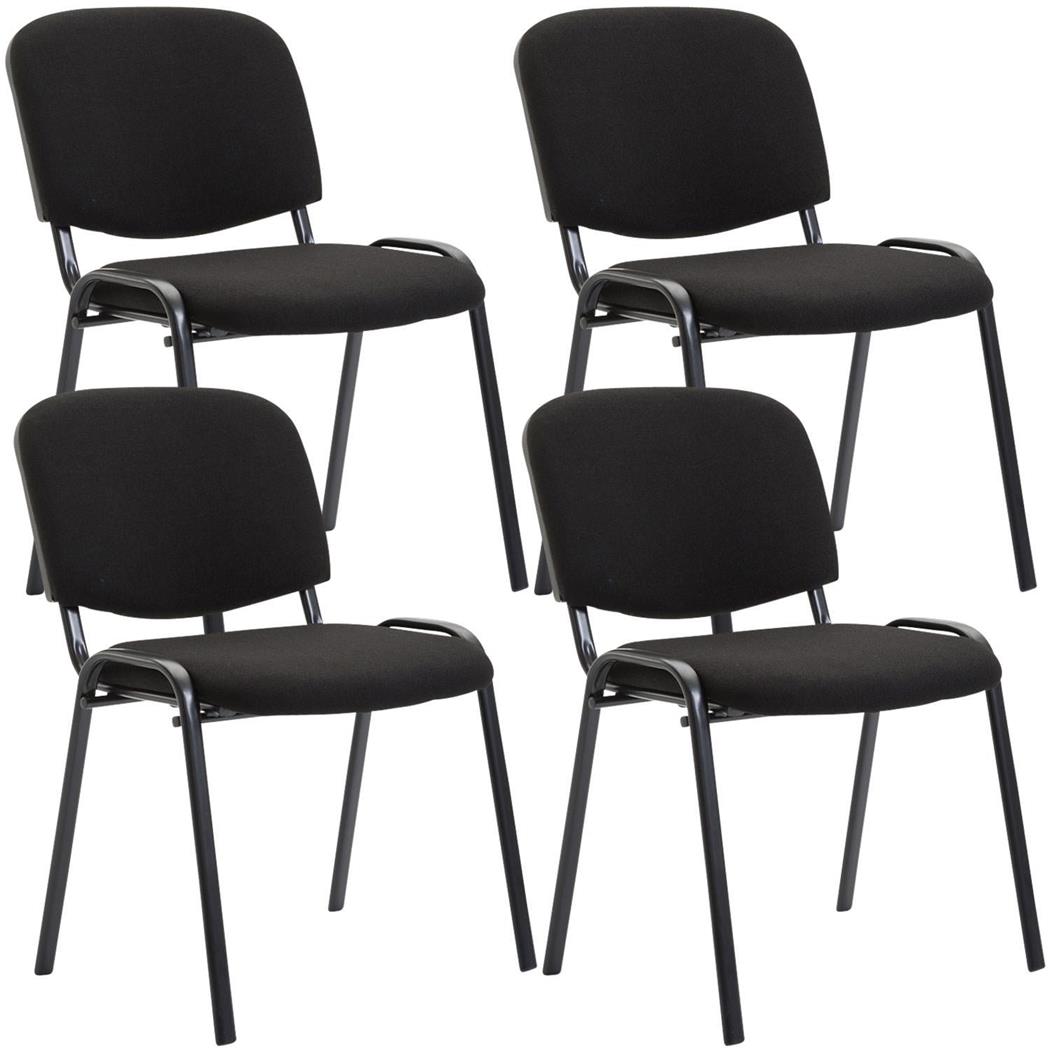 Set van 4 Vergaderstoelen MOBY BASE, Erg Praktisch, Ongelooflijke Prijs, Kleur Zwart en Zwarte Poten