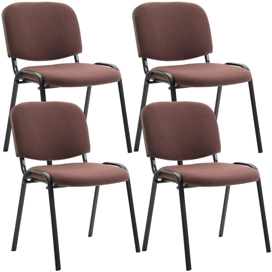 Set van 4 Vergaderstoelen MOBY BASE, Erg Praktisch, Ongelooflijke Prijs, Kleur bruin en Zwarte Poten