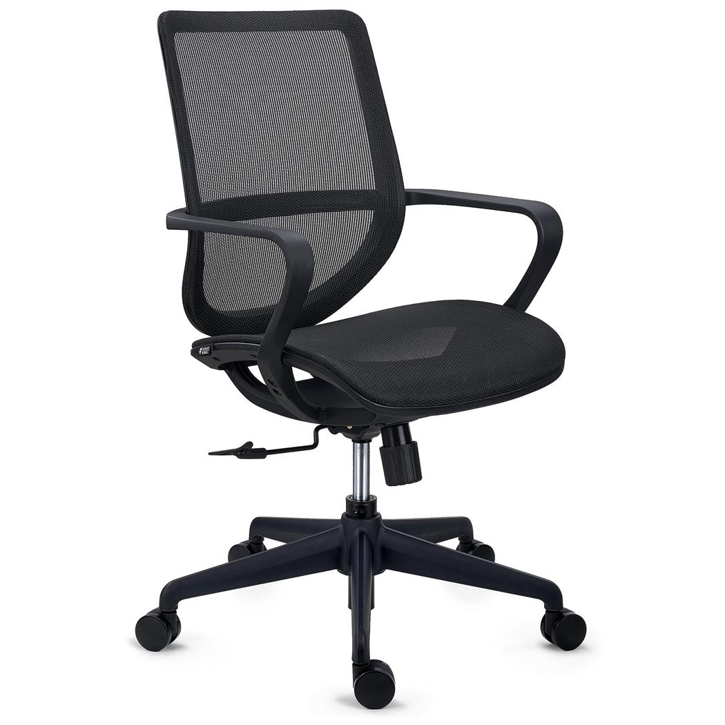 DEMO# Ergonomische kantoorstoel PACIFIC, Mesh Zitting, Professioneel Gebruik 8H, Elegant, Zwart