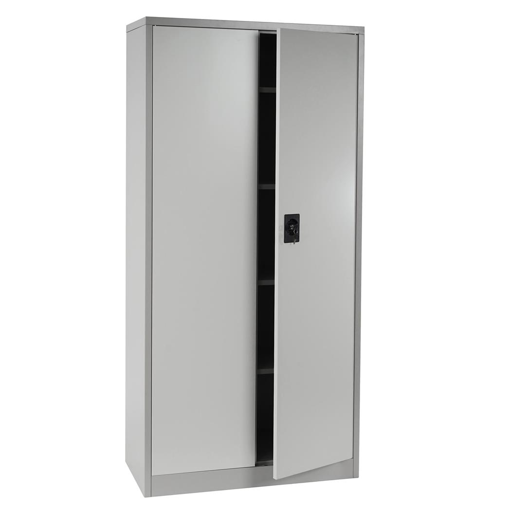 Metalen archiefkast OLSEN 2 DEUREN, 180x85x40cm,in Staal, Kleur Beige