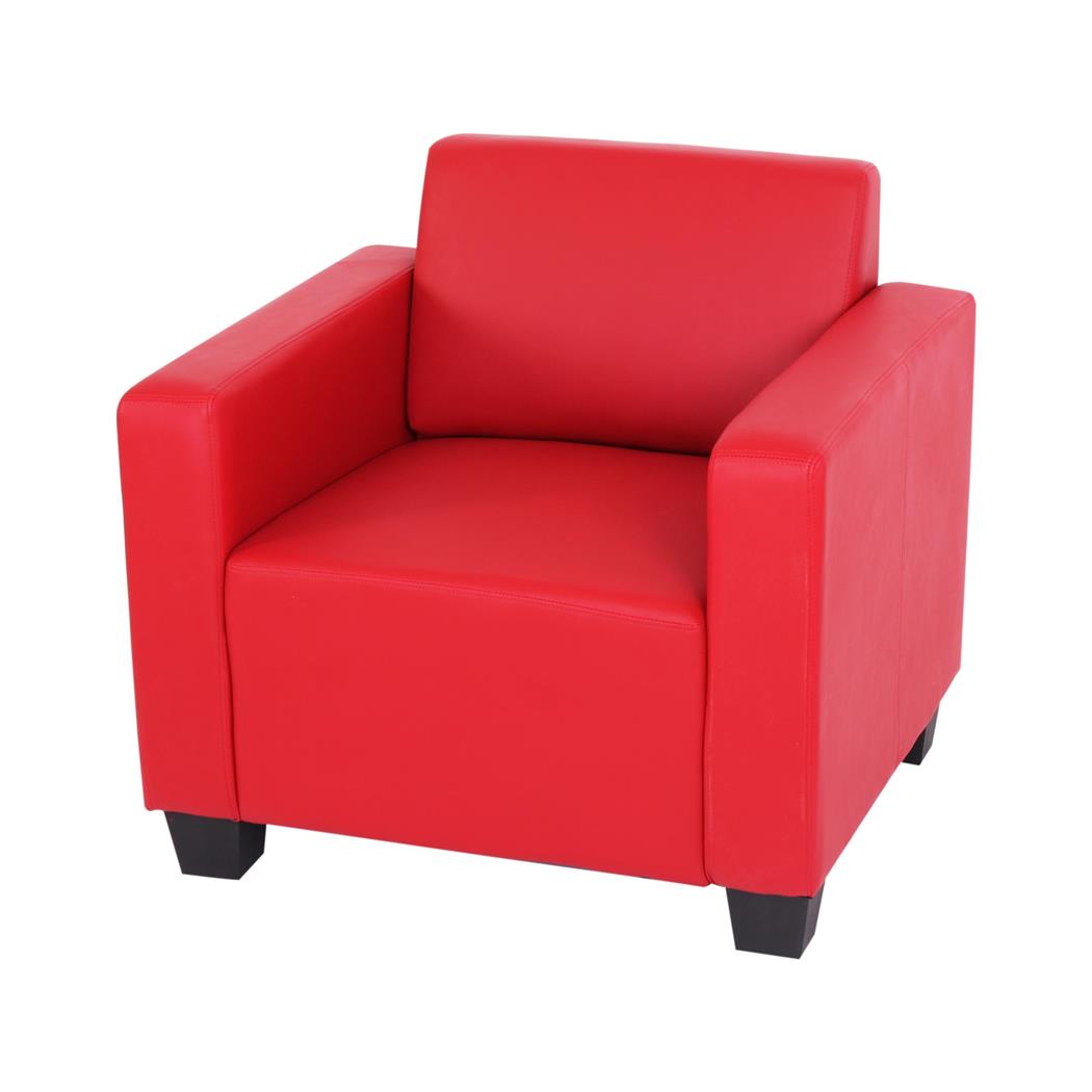 1-Zits Fauteuil LYON, Exclusief Ontwerp en Comfortabel, in Rood Leder