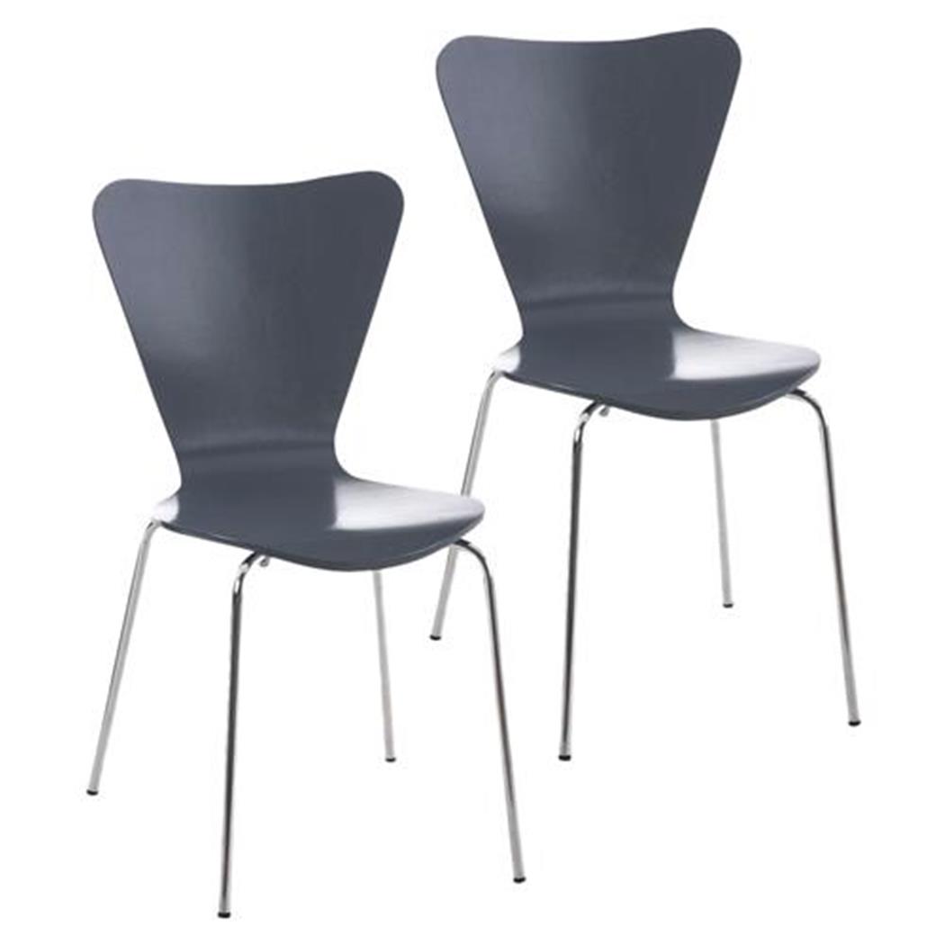 Set van 2 Vergaderstoelen HERCULES, Metalen Structuur, Stapelbaar, Kleur Grijs