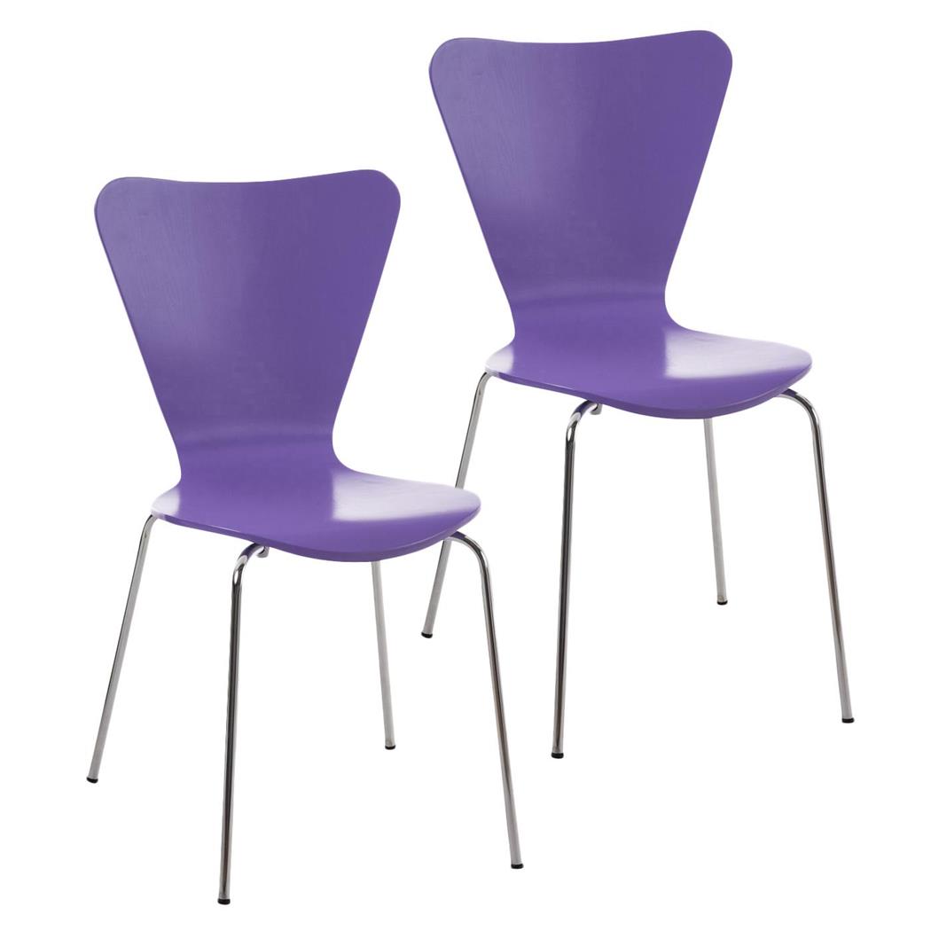 Set van 2 Vergaderstoelen HERCULES, Metalen Structuur, Stapelbaar, Kleur Paars