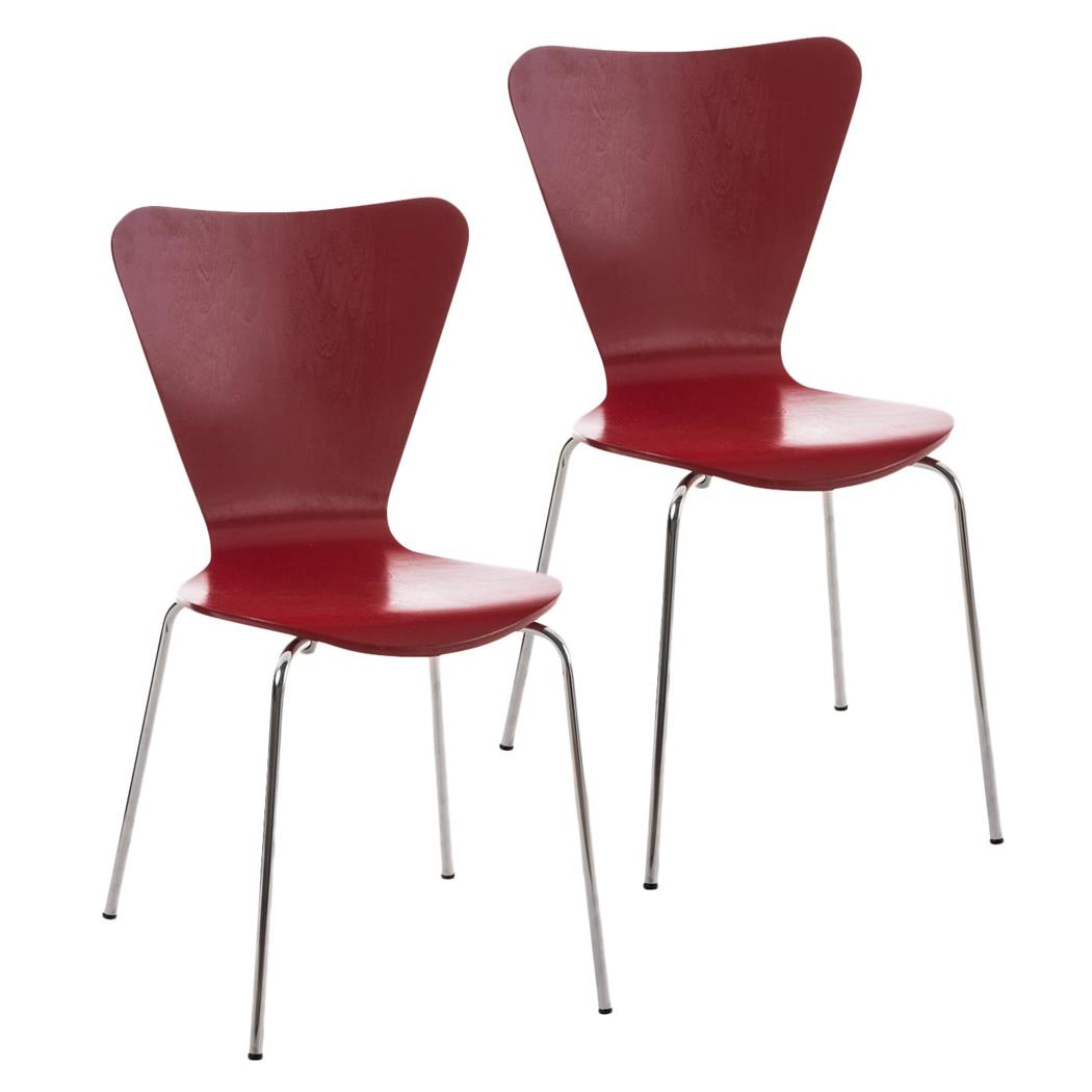 Set van 2 Vergaderstoelen HERCULES, Metalen Structuur, Stapelbaar, Kleur Rood