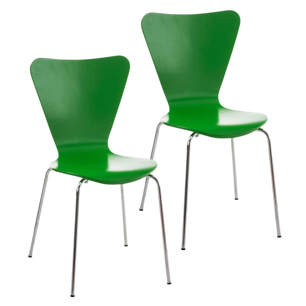 Set van 2 Vergaderstoelen HERCULES, Metalen Structuur, Stapelbaar, Kleur Groen