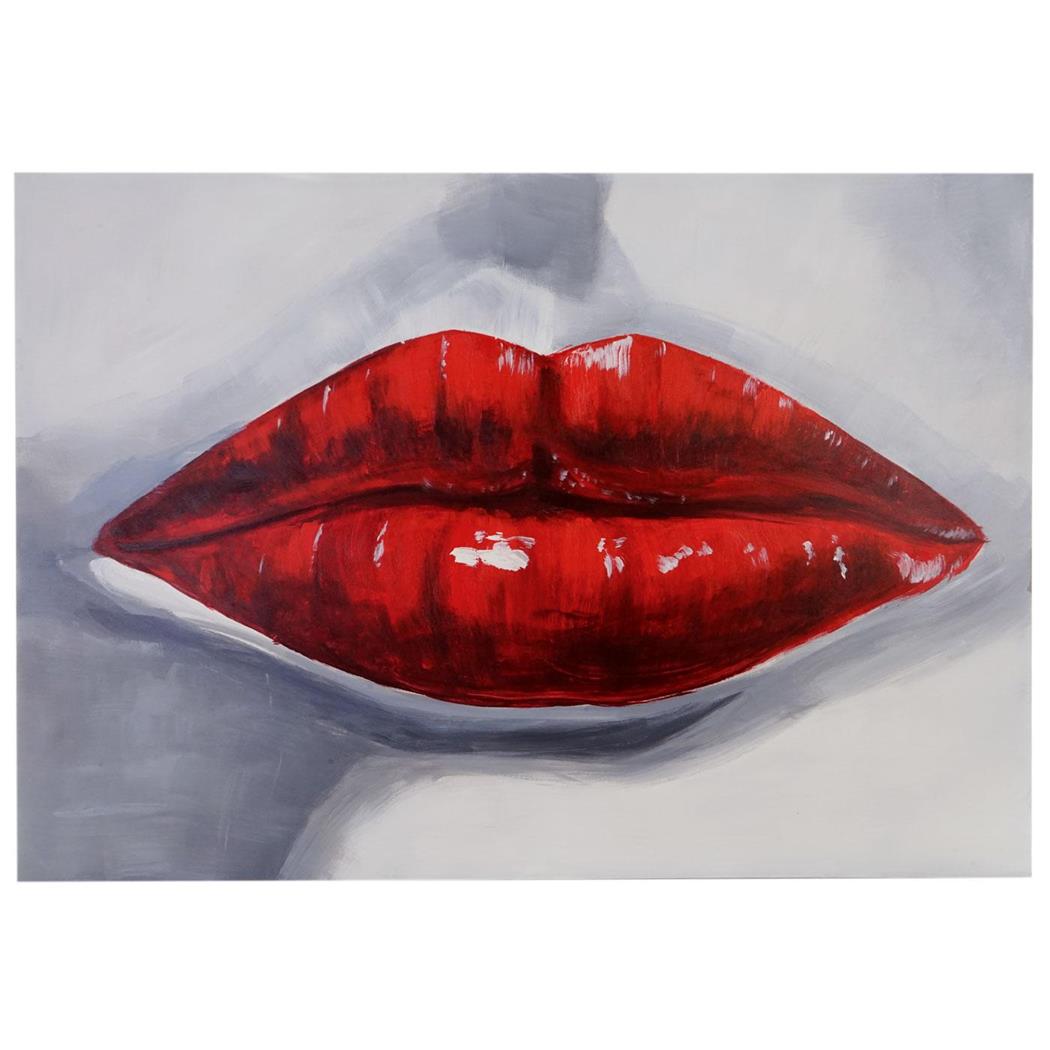 Olieverfschilderij LIPPEN, Hand Geschilderd, 85x120 cm