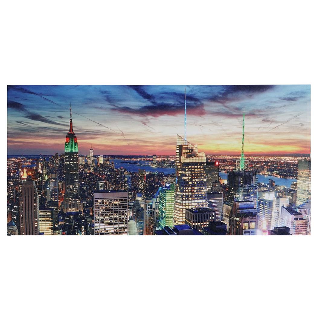 Wanddecoratie met verlichting LED NEW YORK, Afmetingen 100x50 cm