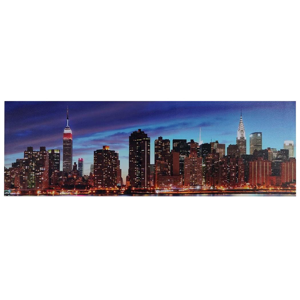 Wanddecoratie met verlichting LED NYC, dimensiones 40x120 cm