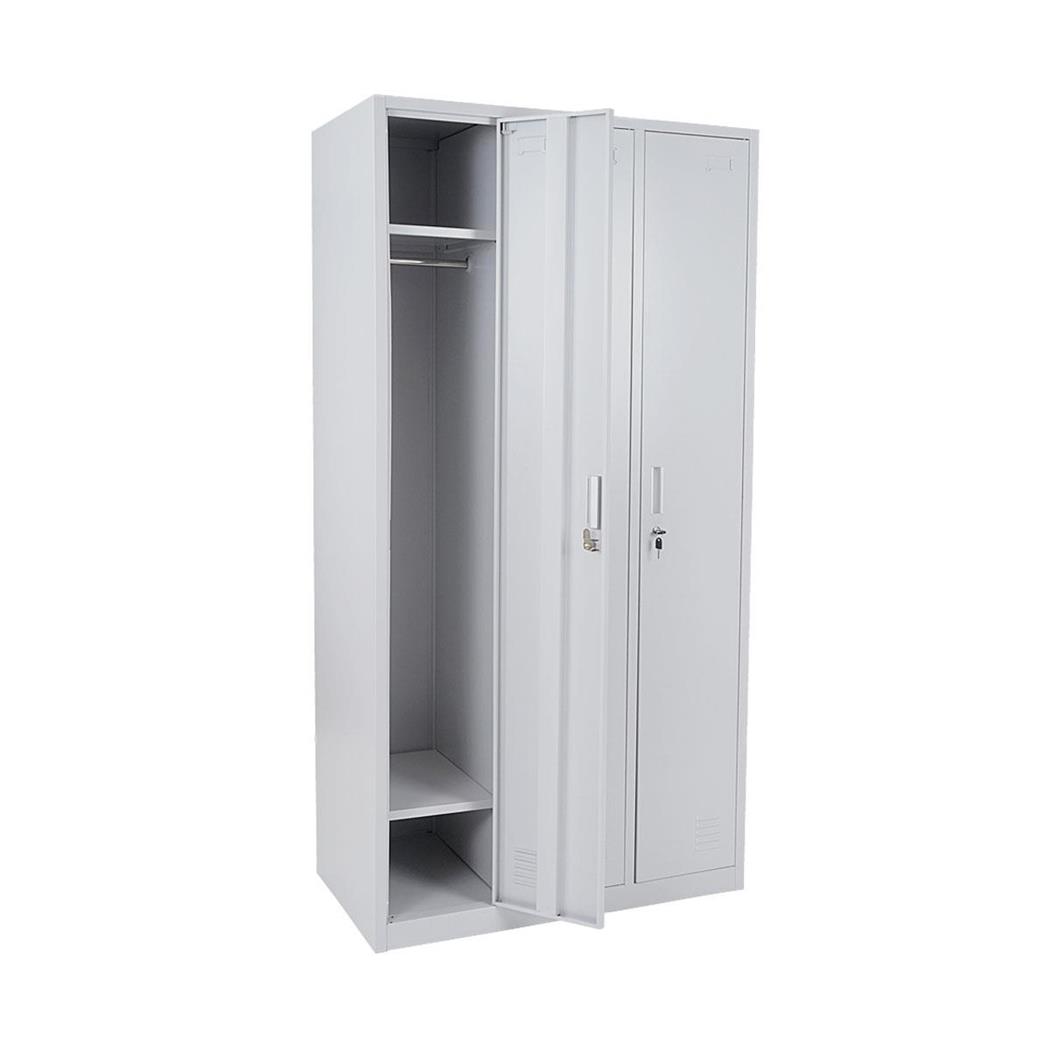 Metalen Lockerkast AGNES 3 Kluisjes, 180x90x50 cm, Met Slot, kleur Grijs