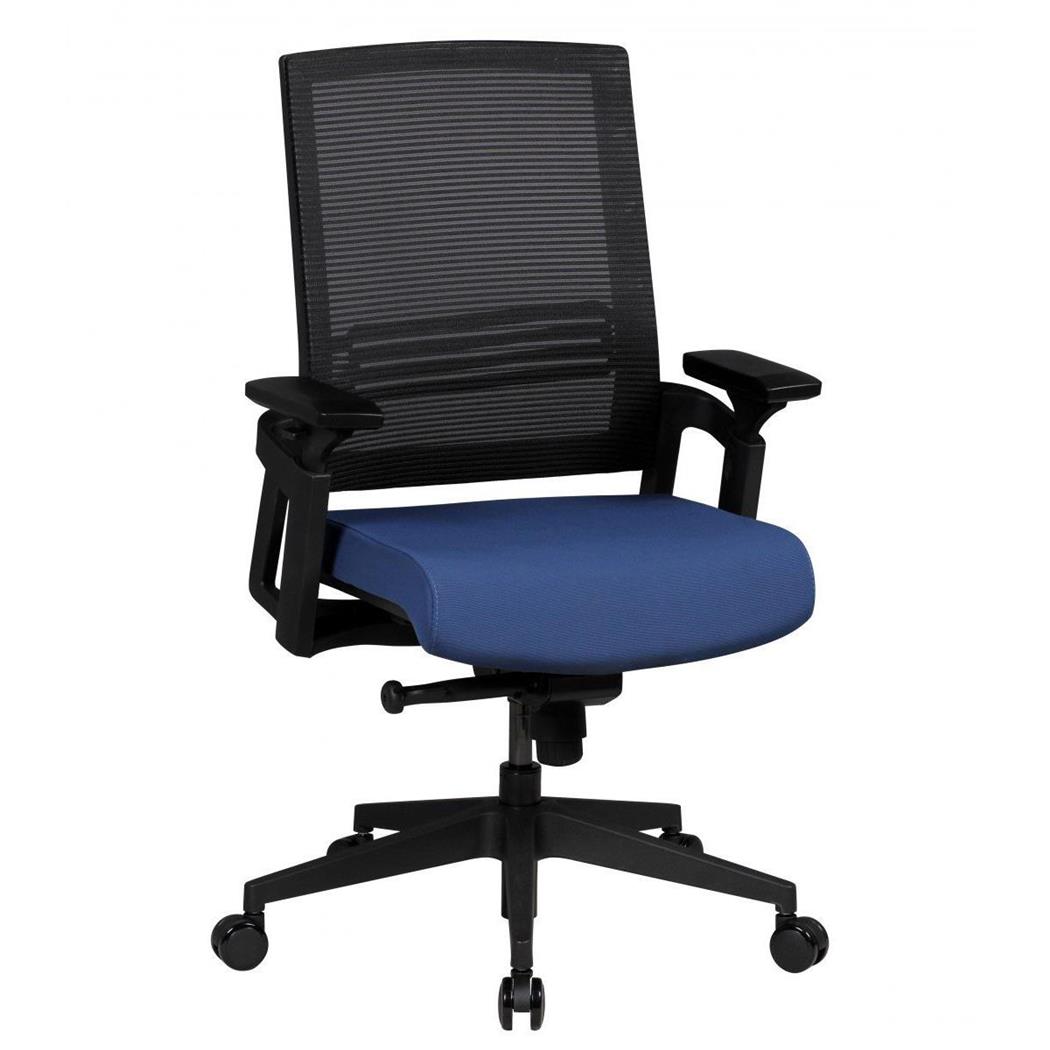 Ergonomische Bureaustoel SIRO, Lendensteun, In Ademende Mesh Kleur Blauw