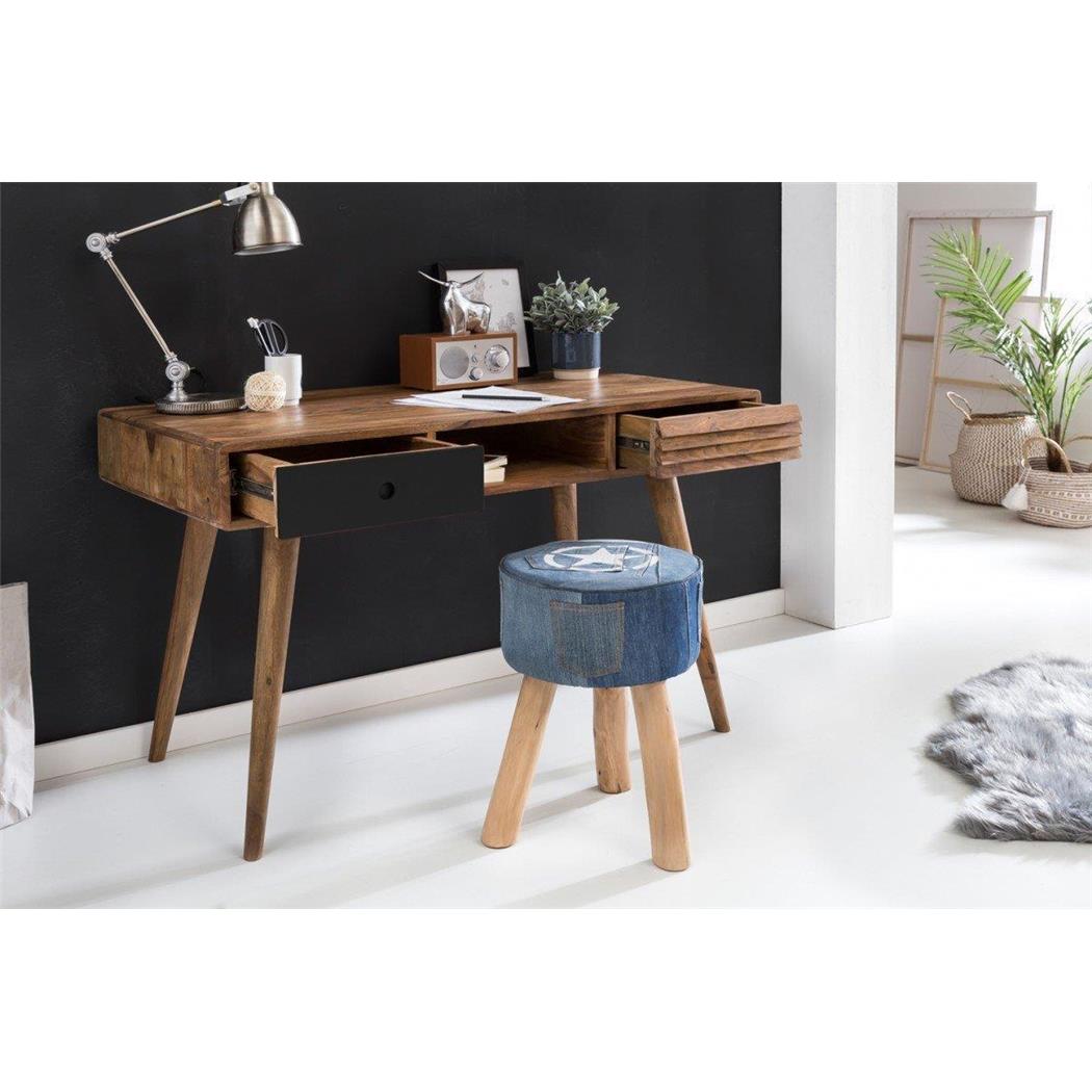 Bureau REPANG, Afmetingen 117x60x75 cm, in Hout, Kleur Zwart/Eik