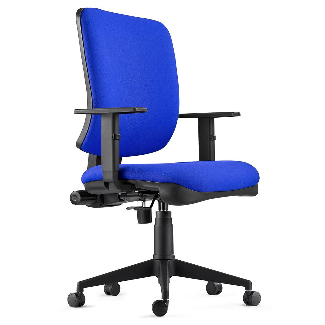 Ergonomische Bureaustoel DIEGO, Met Dikke Vulling en Synchroonmechanisme, Kleur Blauw