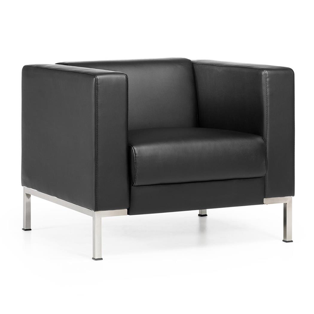 1-Zits Fauteuil CARPIO, Modern Ontwerp, Groot Comfort, in Zwart Leder