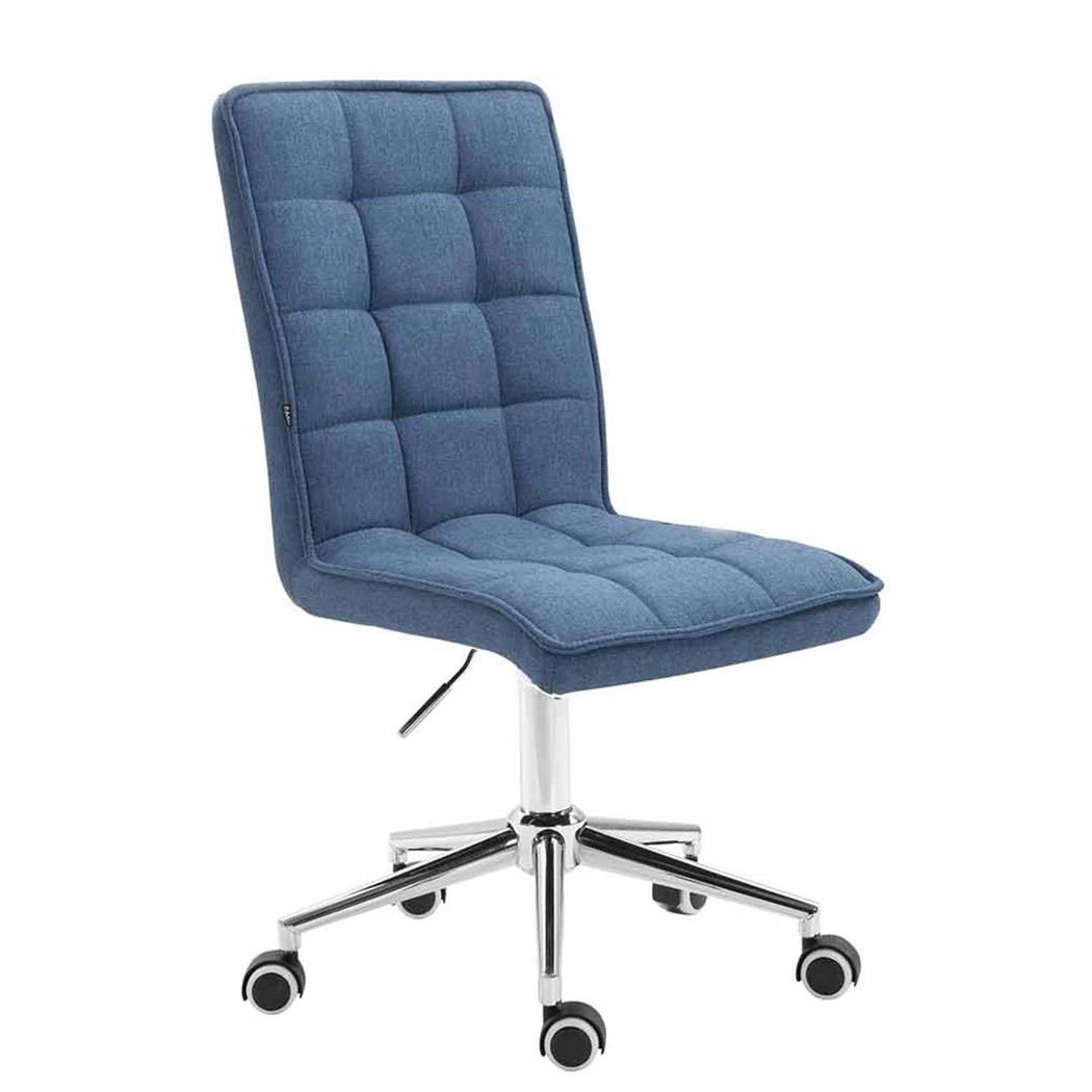 Bureaustoel BASIR STOF, Exclusief Design, in Hoogte Verstelbaar, Kleur Blauw