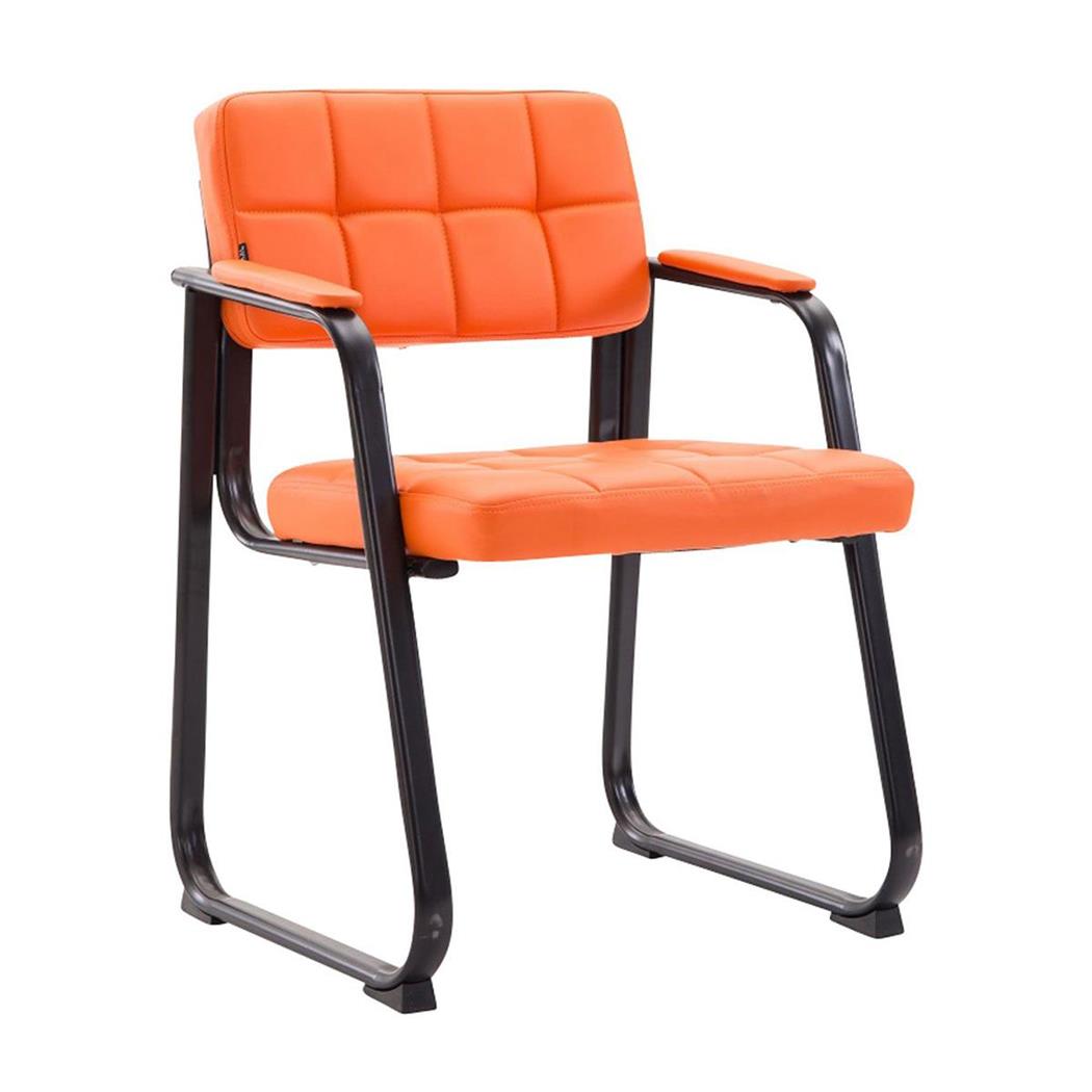 Vergaderstoel BALDER LEDER, Avant-garde Ontwerp, Metalen Frame, Oranje