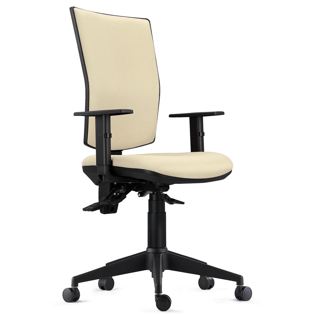 Ergonomische bureaustoel ATLANTA, Synchroon Mechanisme, Gebruik 8H, in Beige Stof