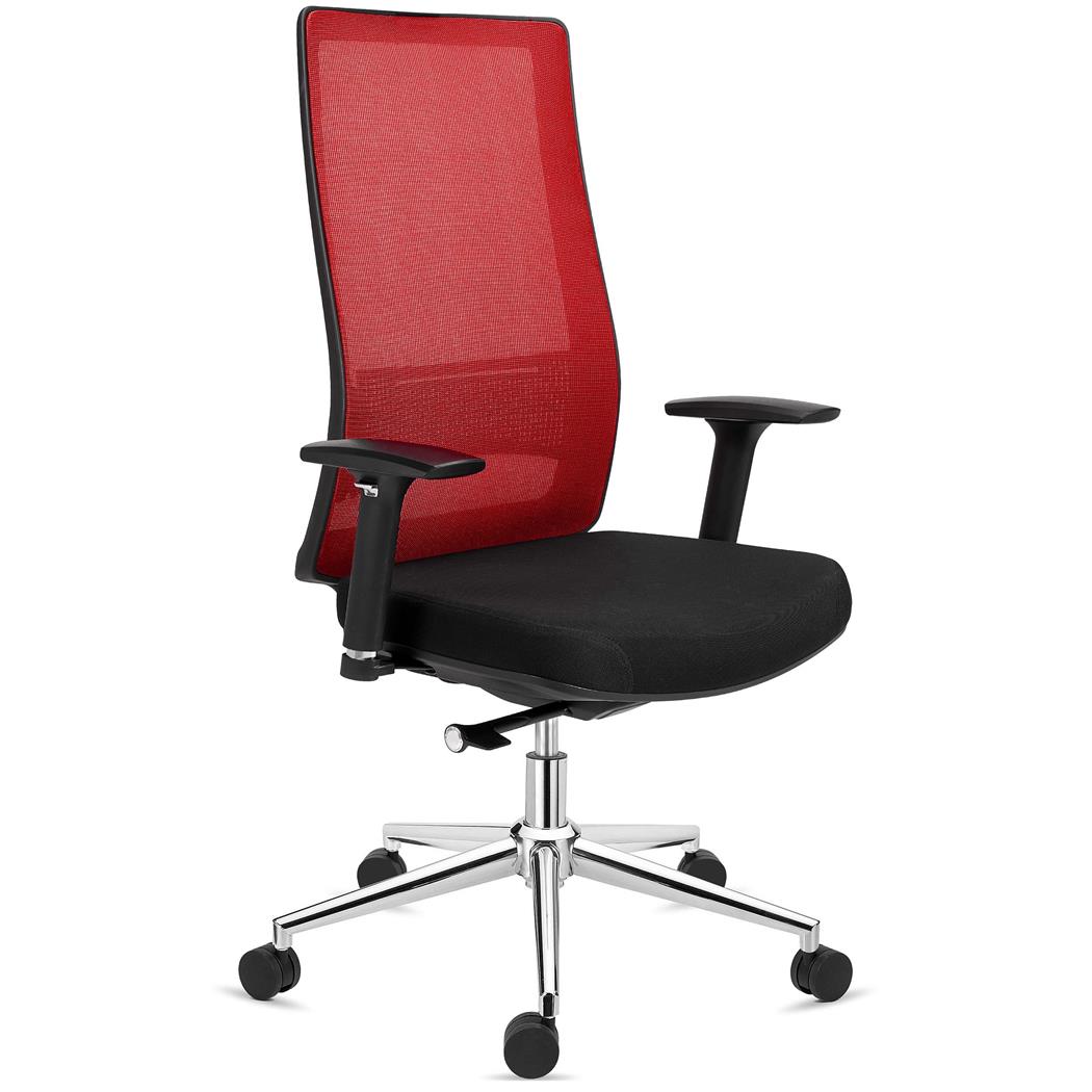 Ergonomische Bureaustoel SANTOS, Professioneel Gebruik 8 uur, Elegant Ontwerp, Rood