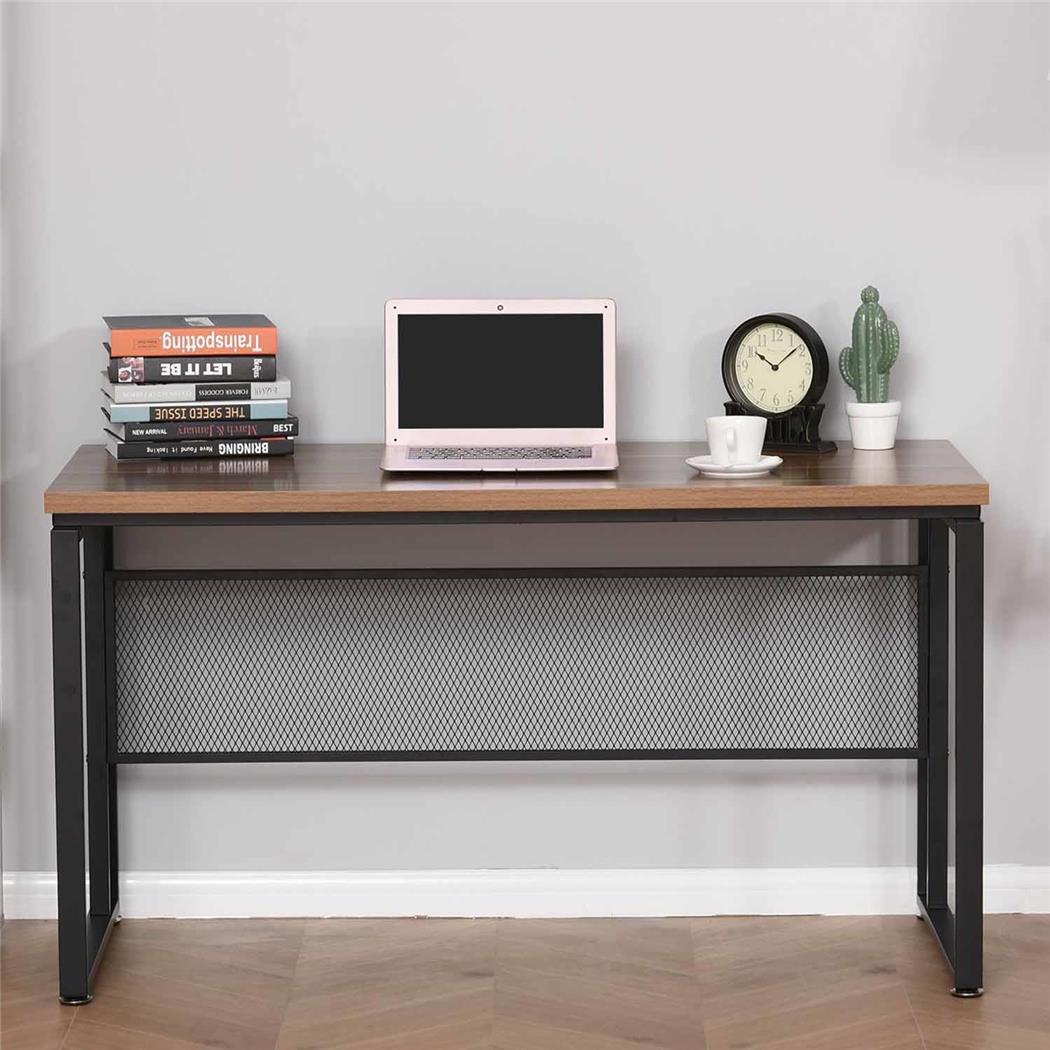 Bureau FESANI, 135x60x75 cm, Metalen frame en Houten blad in de kleur Walnoot