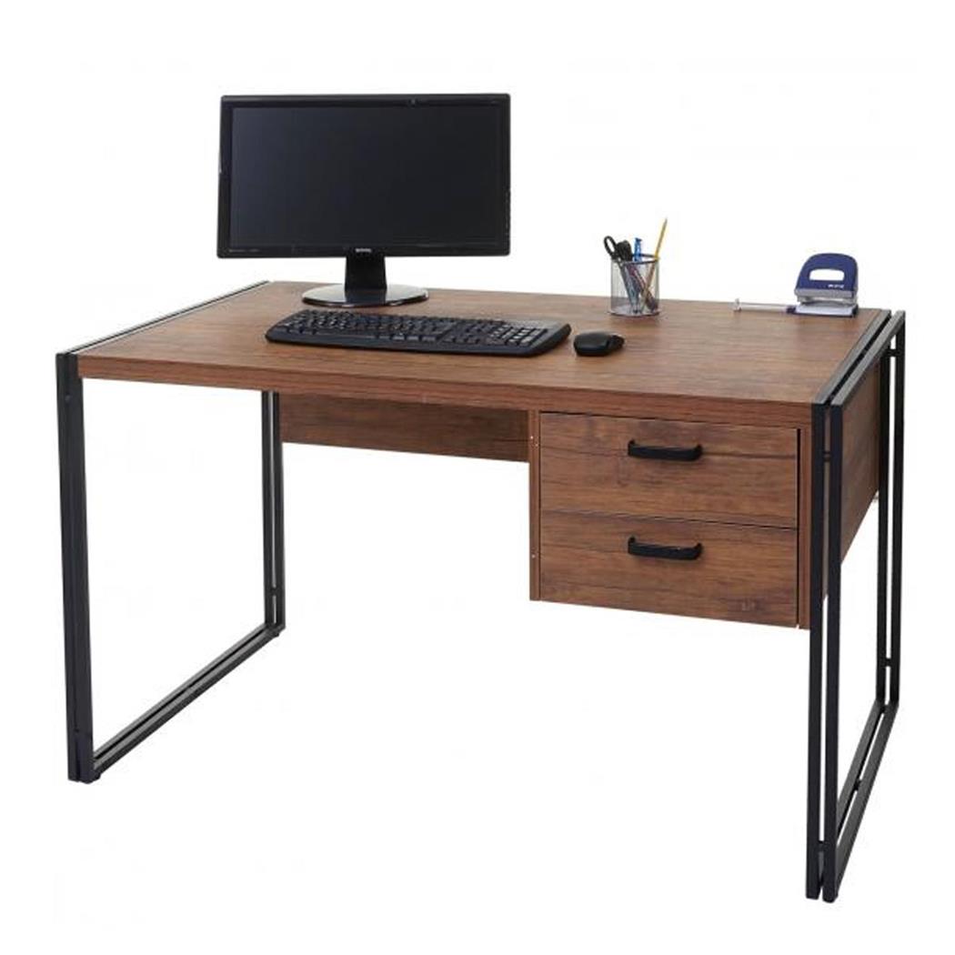 Bureau ELSA, 122x73x76cm, Industrieel Ontwerp met laden, Metaal en Hout