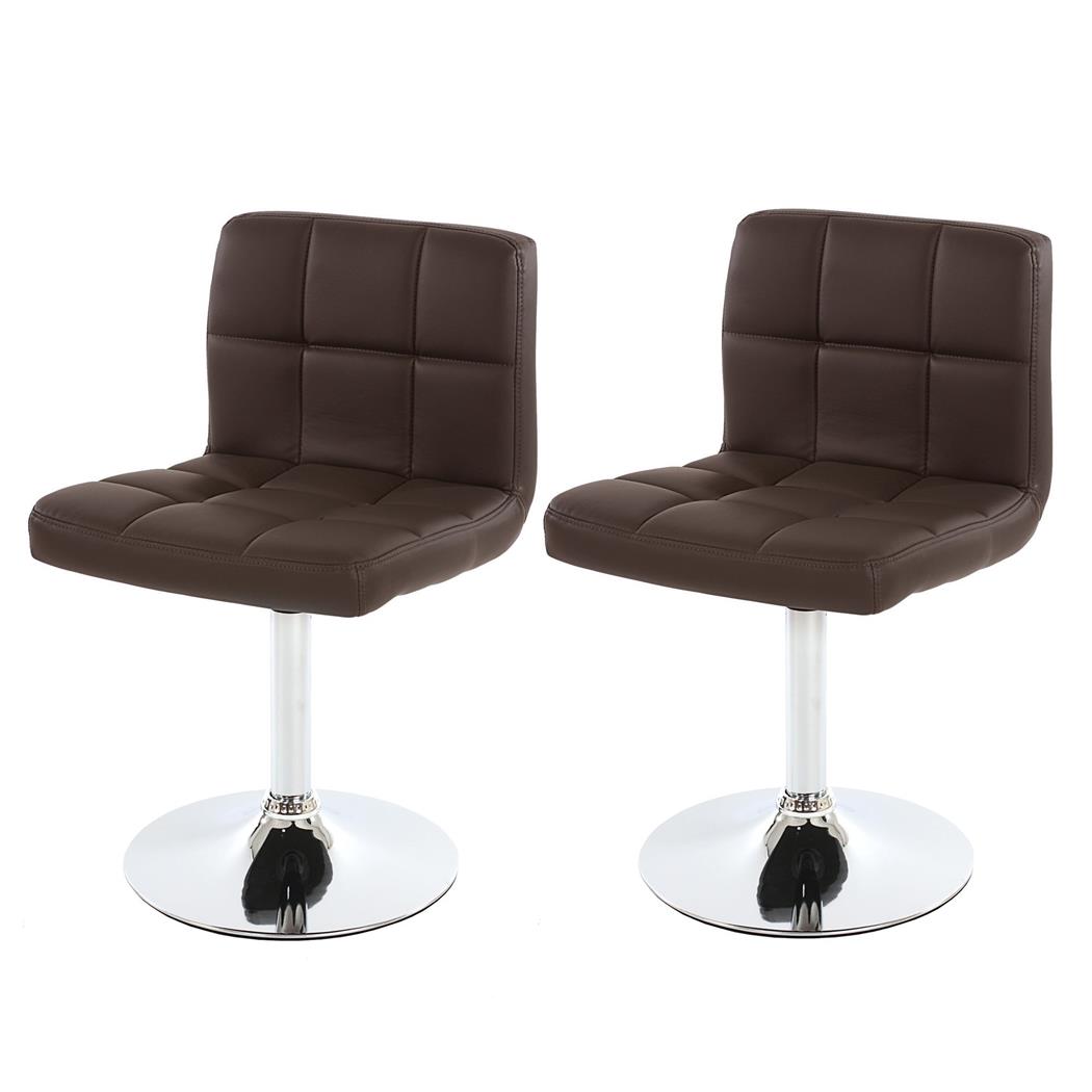 Set van 2 Keuken / Eetkamerstoelen GENUA, Draaibaar, Heel Comfortabel, Bruin