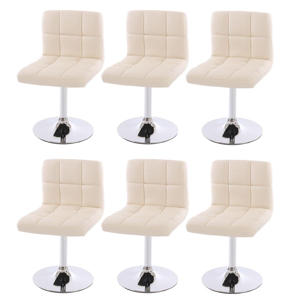 Set van 6 Keuken / Eetkamerstoelen GENUA, Draaibaar, Heel Comfortabel, Beige