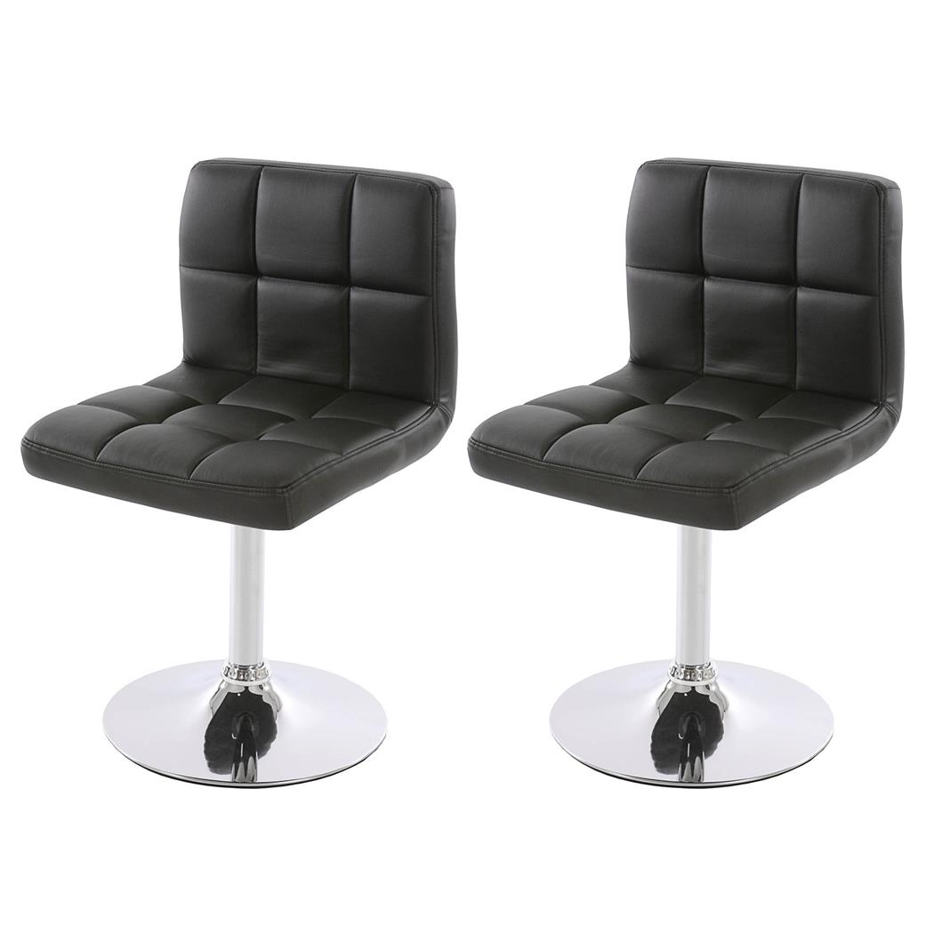 Set van 2 Keuken / Eetkamerstoelen GENUA, Draaibaar, Heel Comfortabel, Zwart