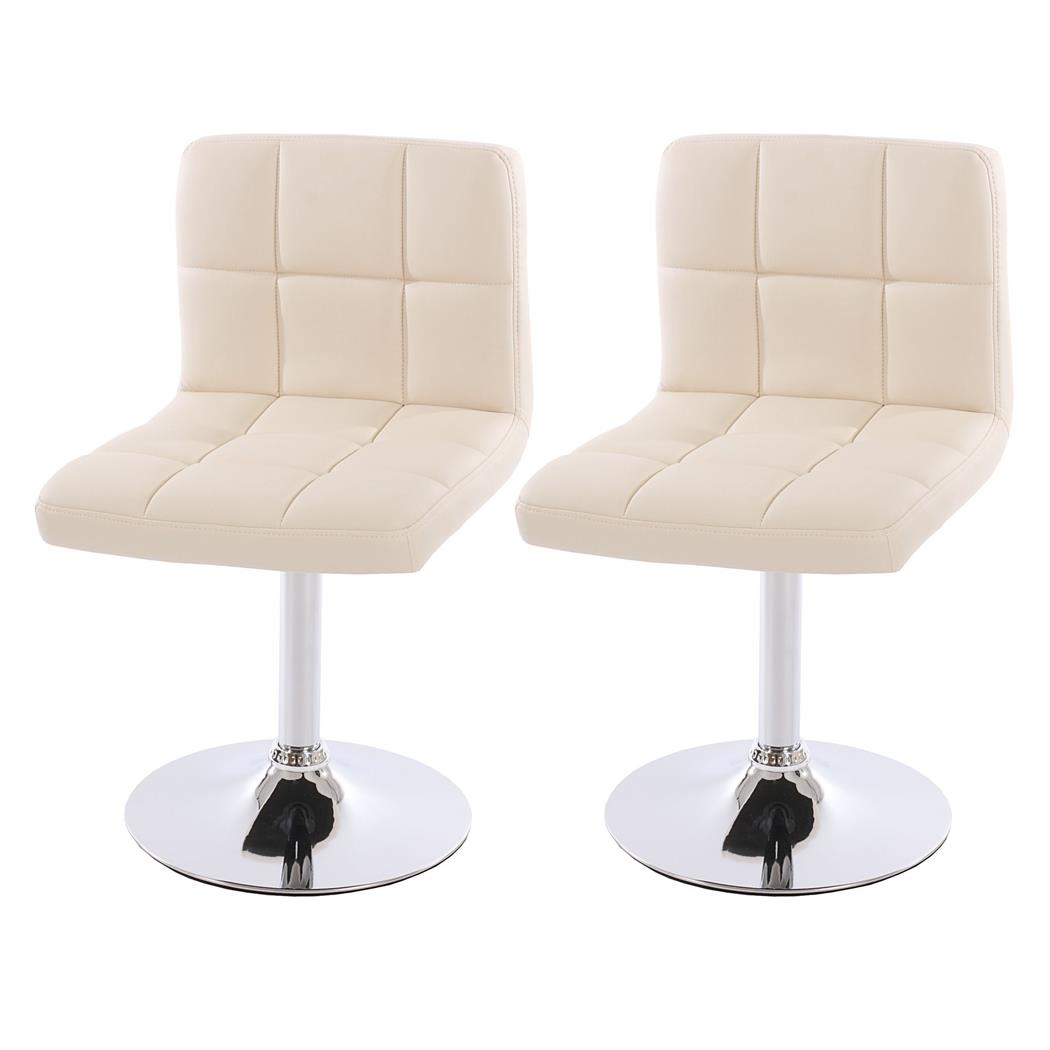 Set van 2 Keuken / Eetkamerstoelen GENUA, Draaibaar, Heel Comfortabel, Beige