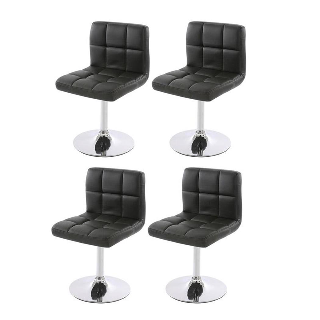 Set van 4 Keuken / Eetkamerstoelen GENUA, Draaibaar, Heel Comfortabel, Zwart