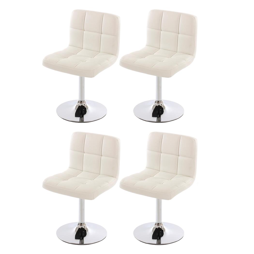 Set van 4 Keuken / Eetkamerstoelen GENUA, Draaibaar, Heel Comfortabel, Wit