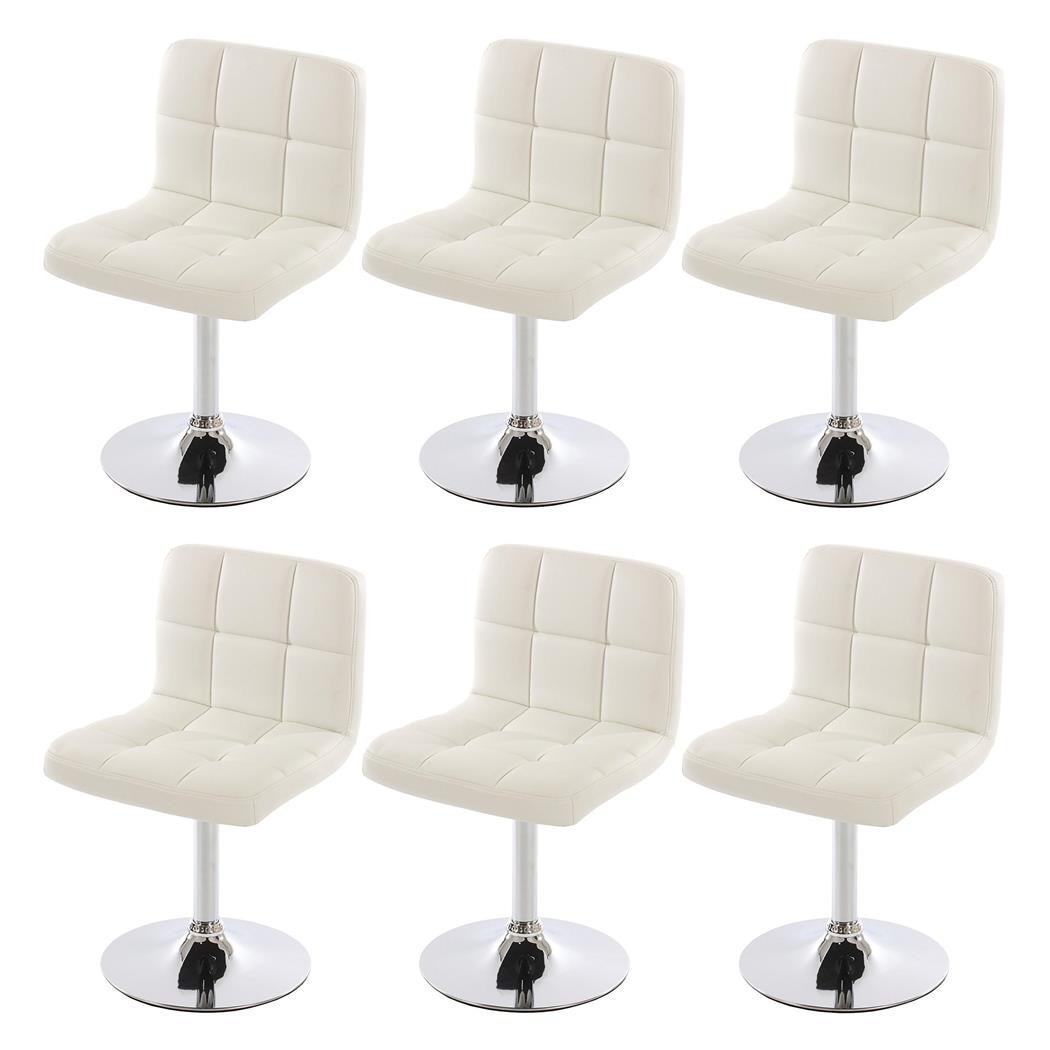 Set van 6 Keuken / Eetkamerstoelen GENUA, Draaibaar, Heel Comfortabel, Wit