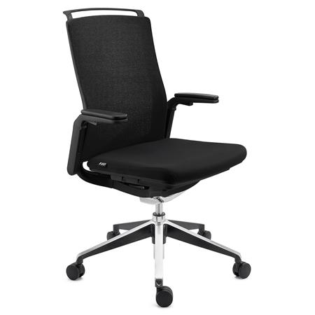 Ergonomische kantoorstoel VELVET, Professioneel Gebruik 8H, Verstelbaar, Zwart