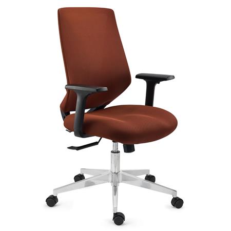 Kantoorstoel NOLAN, Ergonomisch Ontwerp, Elegant, in Bruin Mesh en Stof