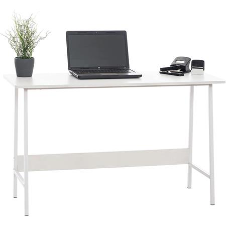 Bureau MINT, 120x45x71 cm, Metalen Poten en Houten Blad, Industriële Stijl, Wit