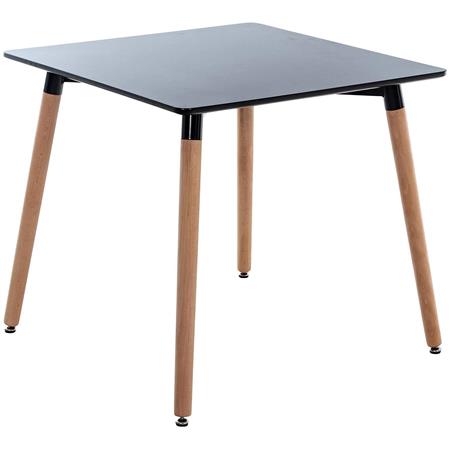 Polyvalente Tafel BERGER, 80x80x75cm, MDF-Houten Tafelblad en Beukenhouten Structuur, Zwart