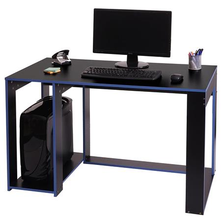 Computerbureau RODES, 120x60x76cm, Lineair Ontwerp, in Zwart en Blauw Hout