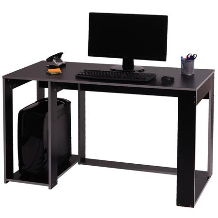 Computerbureau RODES, 120x60x76cm, Lineair Ontwerp, in Zwart en Grijs Hout