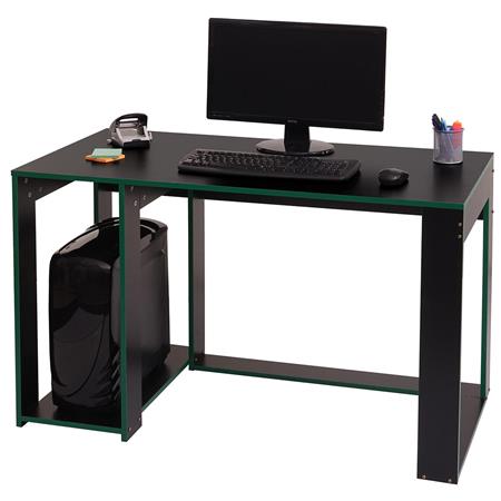 Computerbureau RODES, 120x60x76cm, Lineair Ontwerp, in Zwart en Groen Hout