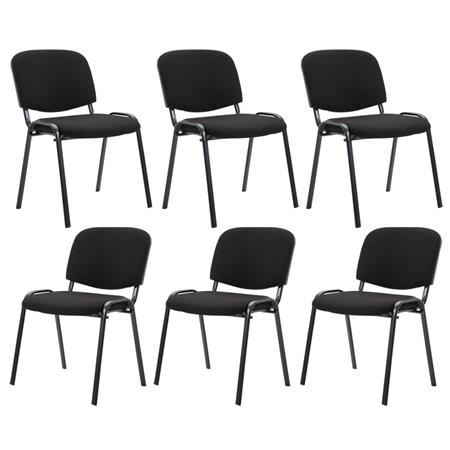 Set van 6 Vergaderstoelen MOBY BASE, Erg Praktisch, Ongelooflijke Prijs, Kleur Zwart en Zwarte Poten