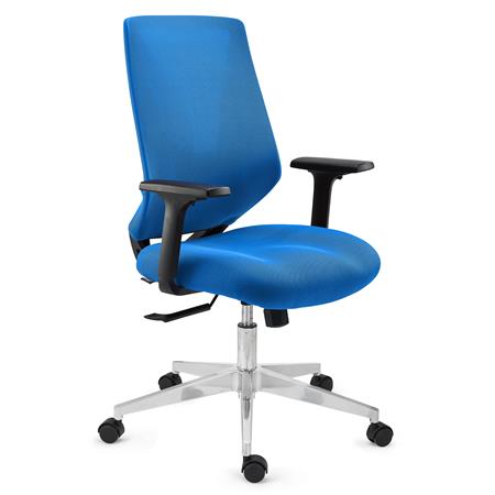 Kantoorstoel NOLAN, Ergonomisch Ontwerp, Elegant, in Blauwe Mesh en Stof