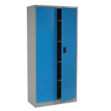 Metalen archiefkast OLSEN 2 DEUREN, 180x85x40cm,in Staal, Kleur Blauw