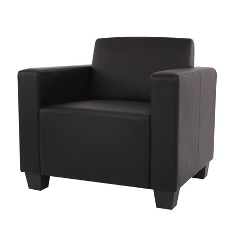 1-Zits Fauteuil LYON, Exclusief Ontwerp en Comfortabel, in Zwart Leder