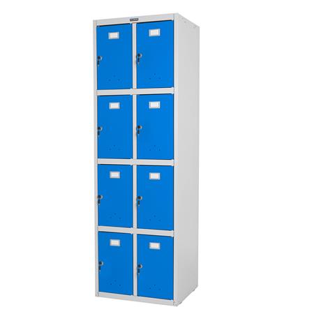 Lockerkast BERIT 8 DEURTJES, 183x58x50 cm, van Staal, Kleur Blauw