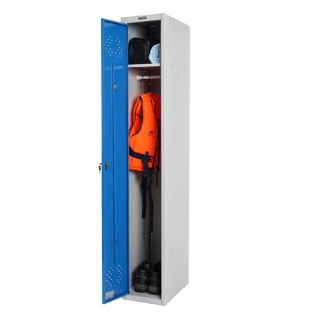 Lockerkast BERIT 1 DEUR, 183x30x50 cm, van Staal, Kleur Blauw